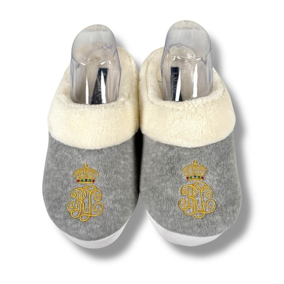 Lauren Ralph Lauren Shoes - Lauren Ralph Lauren Cream Faux Fur Slip-on Slippers Women Medium